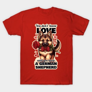 German Shepherd Valentin's day. T-Shirt